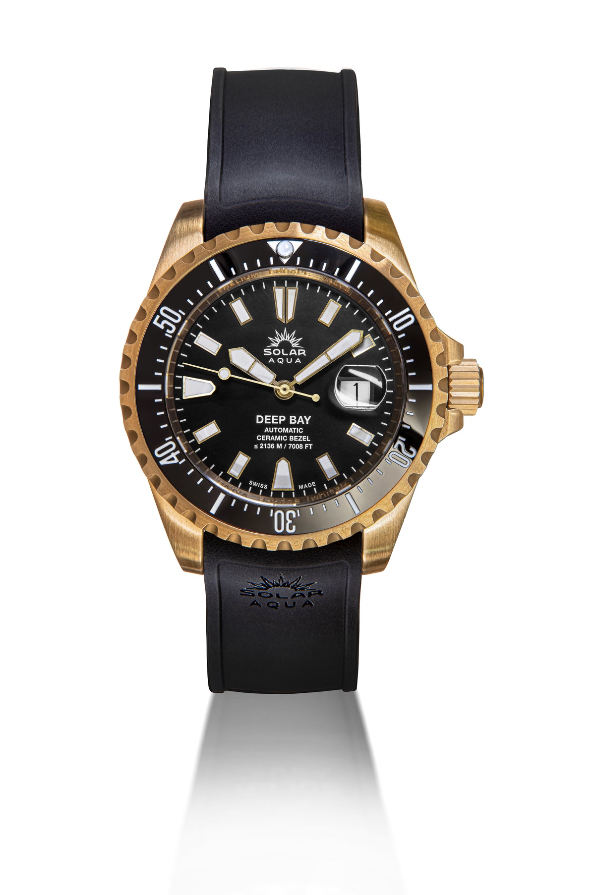 SOLAR AQUA Deep Bay Bronze Black 45mm Black Dial Men's Watch SA0030.0001