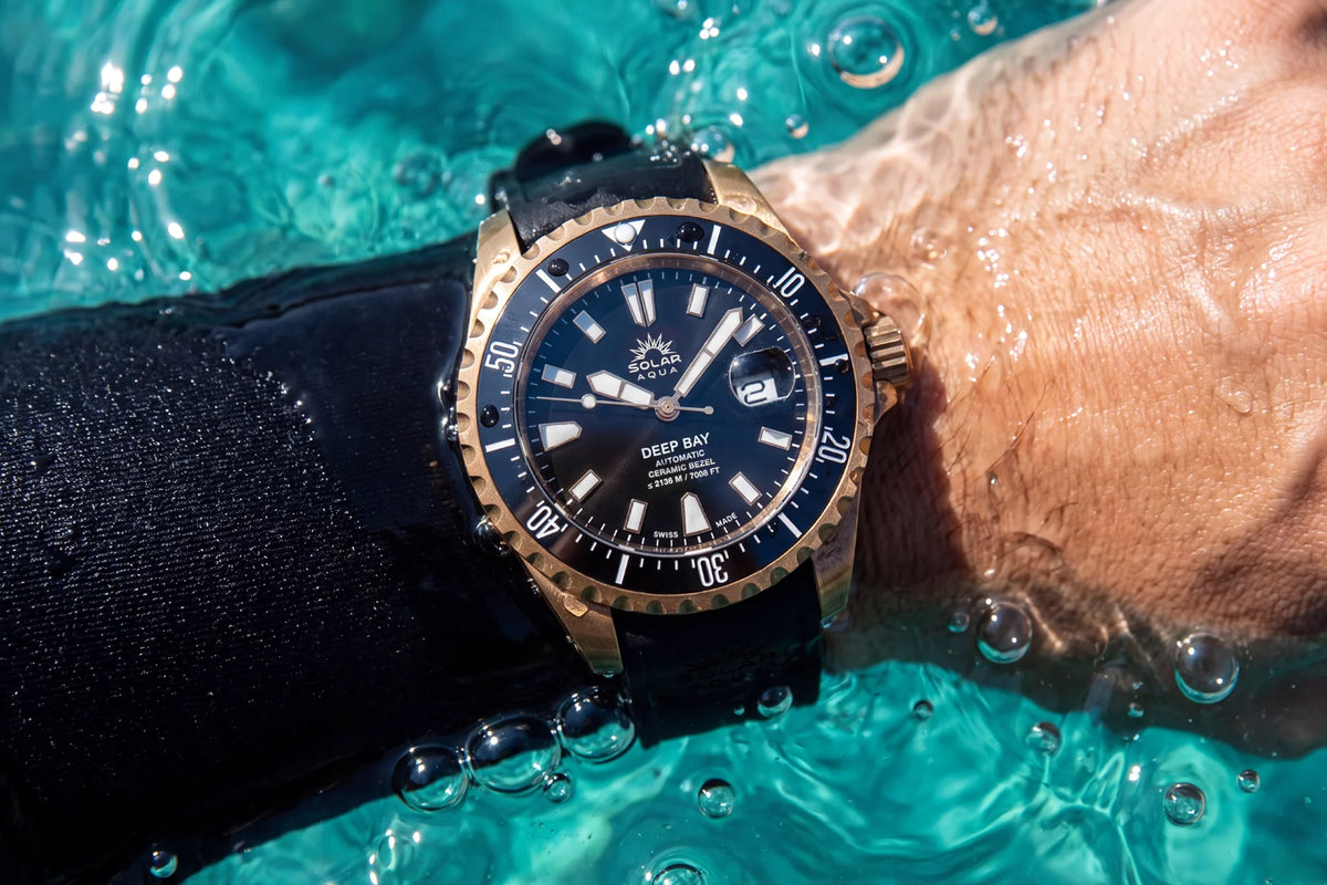 SOLAR AQUA Deep Bay Bronze Black 45mm Black Dial Men's Watch SA0030.0001