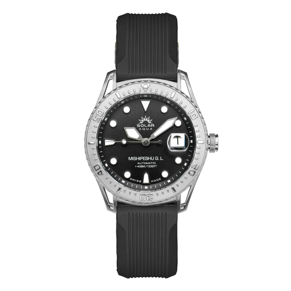 SOLAR AQUA Mishipeshu G.L. Black Modern 40mm Black Dial Men's Watch SA0055.0021.M