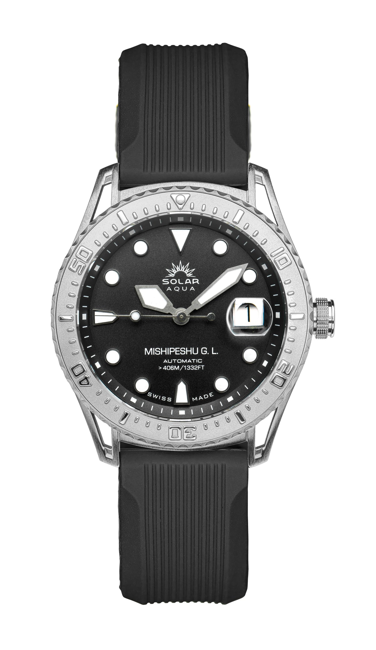 SOLAR AQUA Mishipeshu G.L. Black Modern 40mm Black Dial Men's Watch SA0055.0021.M