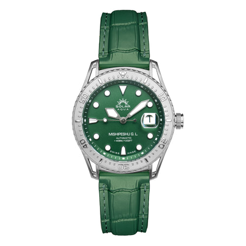 SOLAR AQUA Mishipeshu G.L. Green Croco 40mm Green Dial Men's Watch SA0055.0023