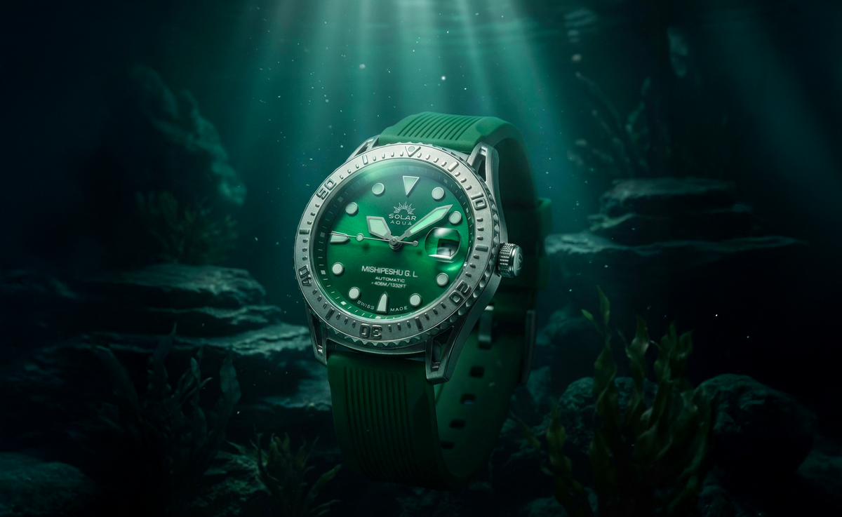 SOLAR AQUA Mishipeshu G.L. Green Modern 40mm Green Dial Men's Watch SA0055.0023.M