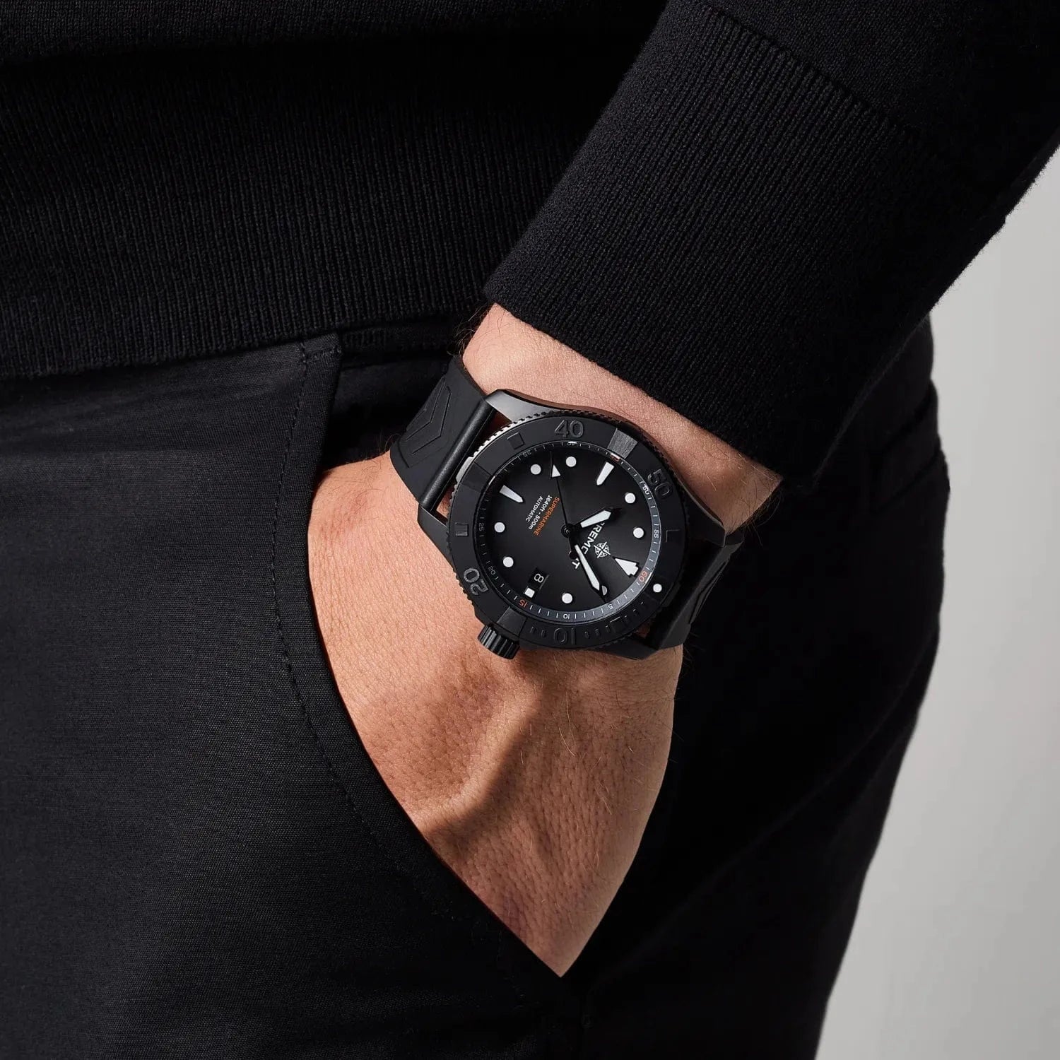 Bremont Supermarine Full Ceramic Tactical Black 43mm Black Dial Men's Watch SM43-DT-BKCER-BK-R-S