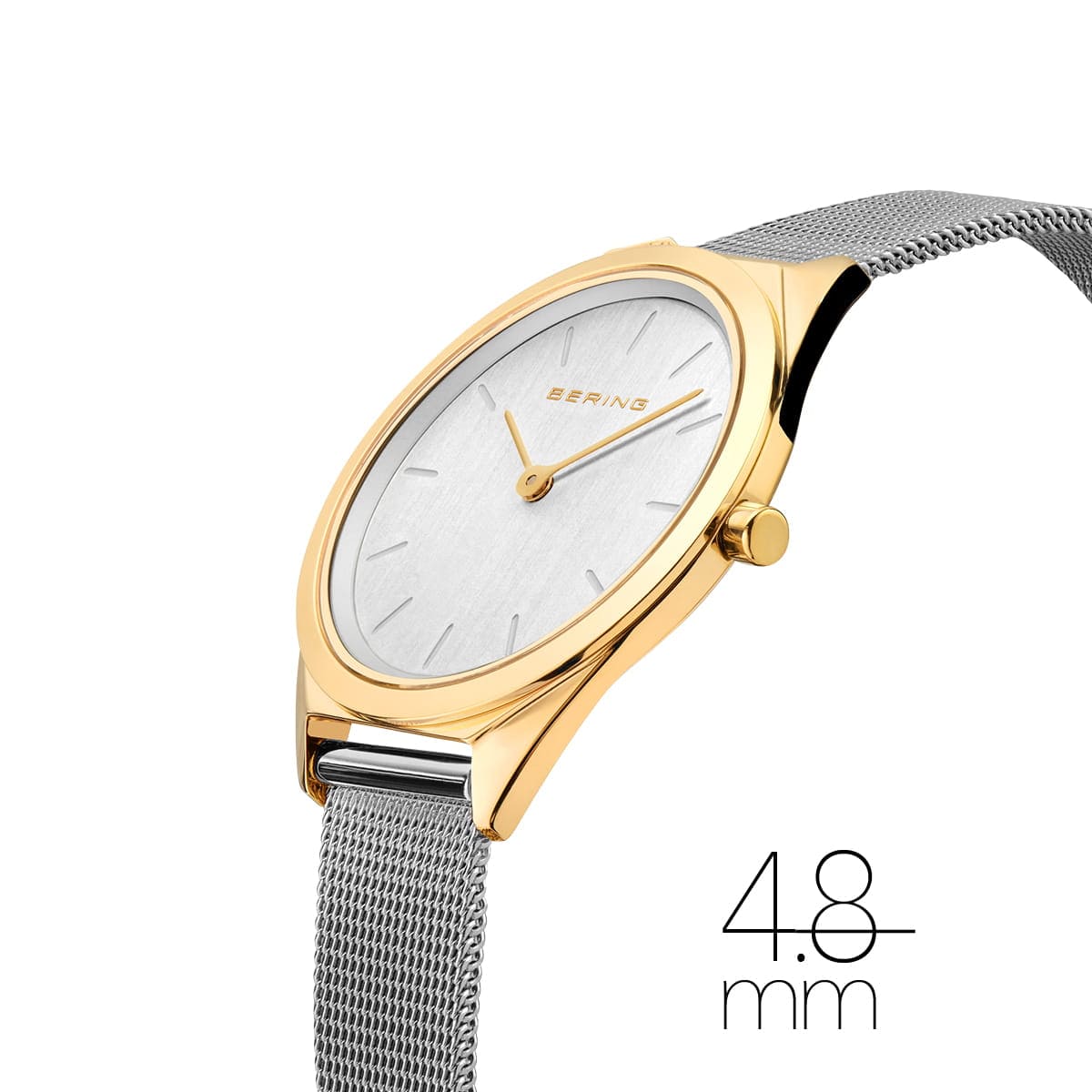 BERING Ultra Slim Polished Gold 31mm Silver Dial Women's Watch 17031-010