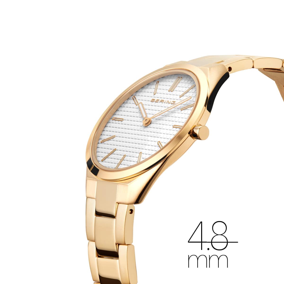 BERING Ultra Slim Polished/Brushed Gold 31mm White Dial Women's Watch 17231-734