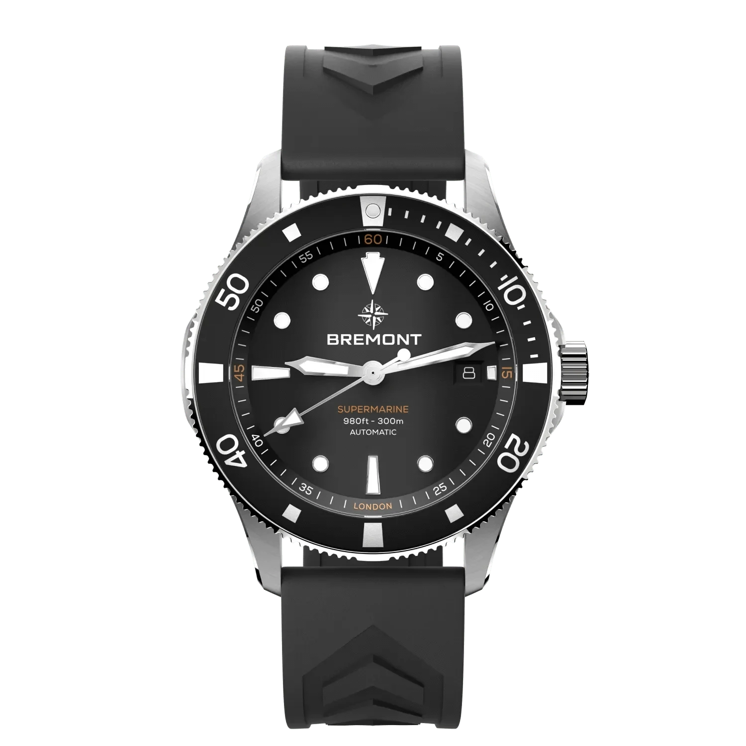 Bremont Supermarine 300M Date 40mm Black Dial Men's Watch SM40-DT-SS-BK-R-S