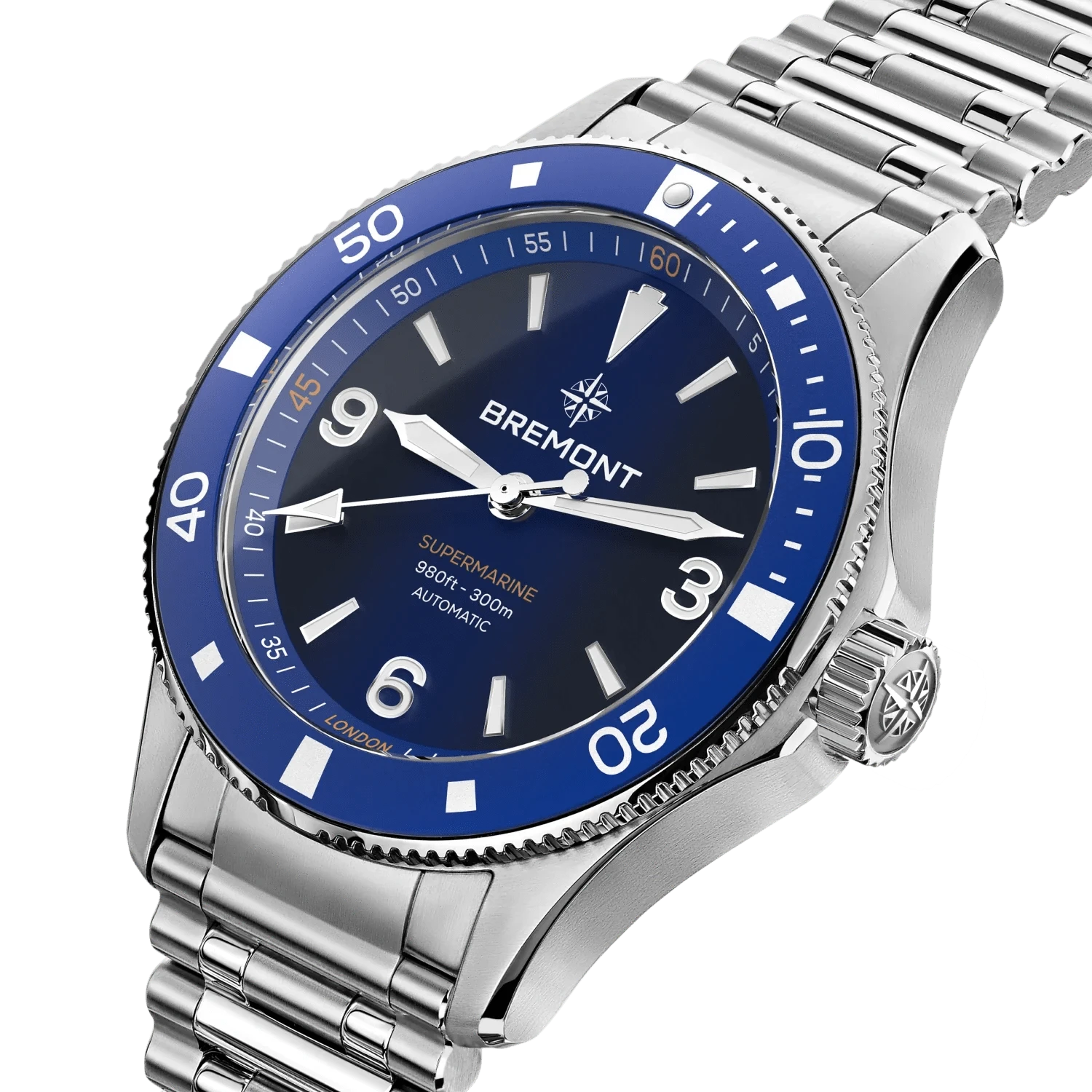 Bremont Supermarine 300M 40mm Blue Dial Men's Watch SM40-ND-SS-BL-B