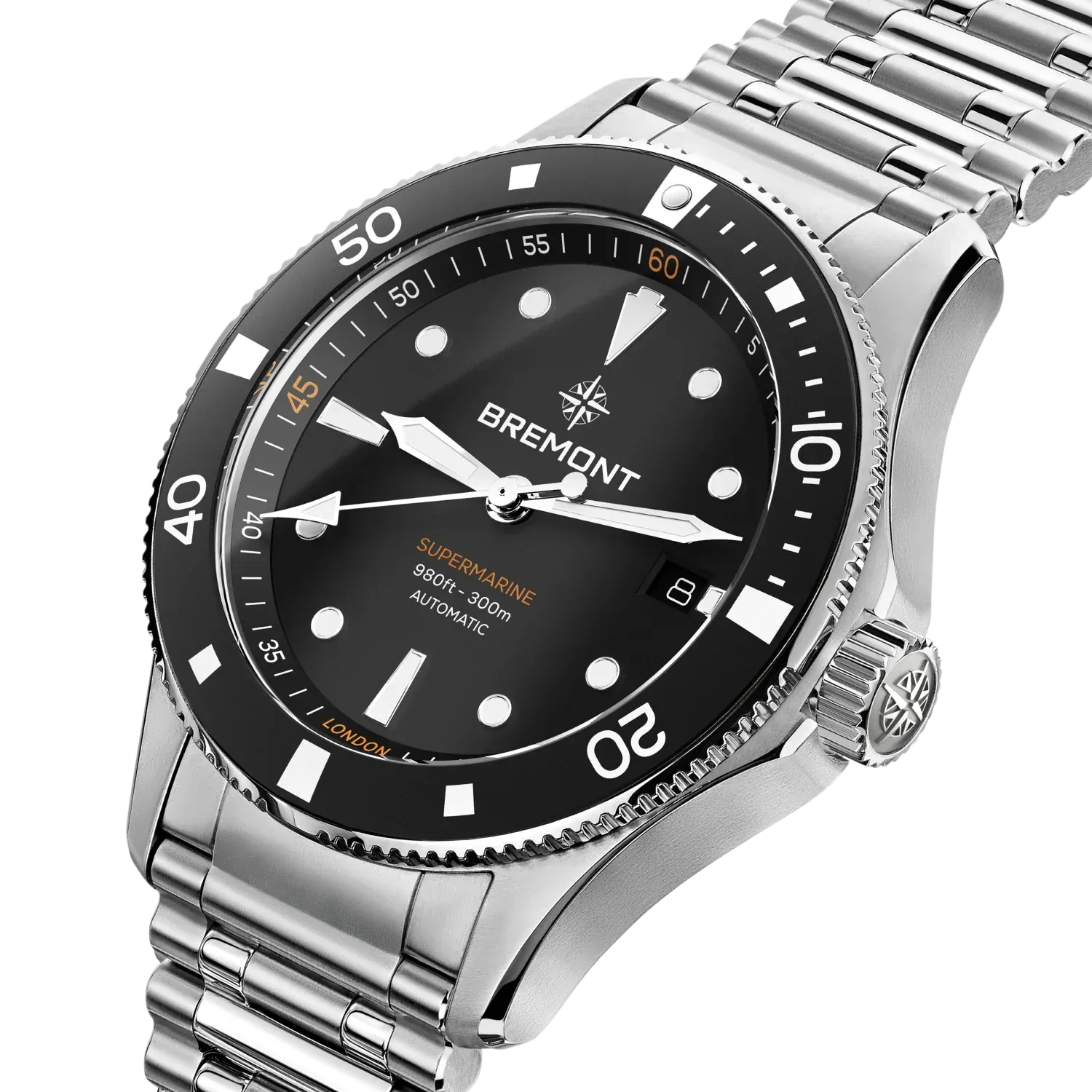 Bremont Supermarine 300M Date 40mm Black Dial Men's Watch SM40-DT-SS-BK-B