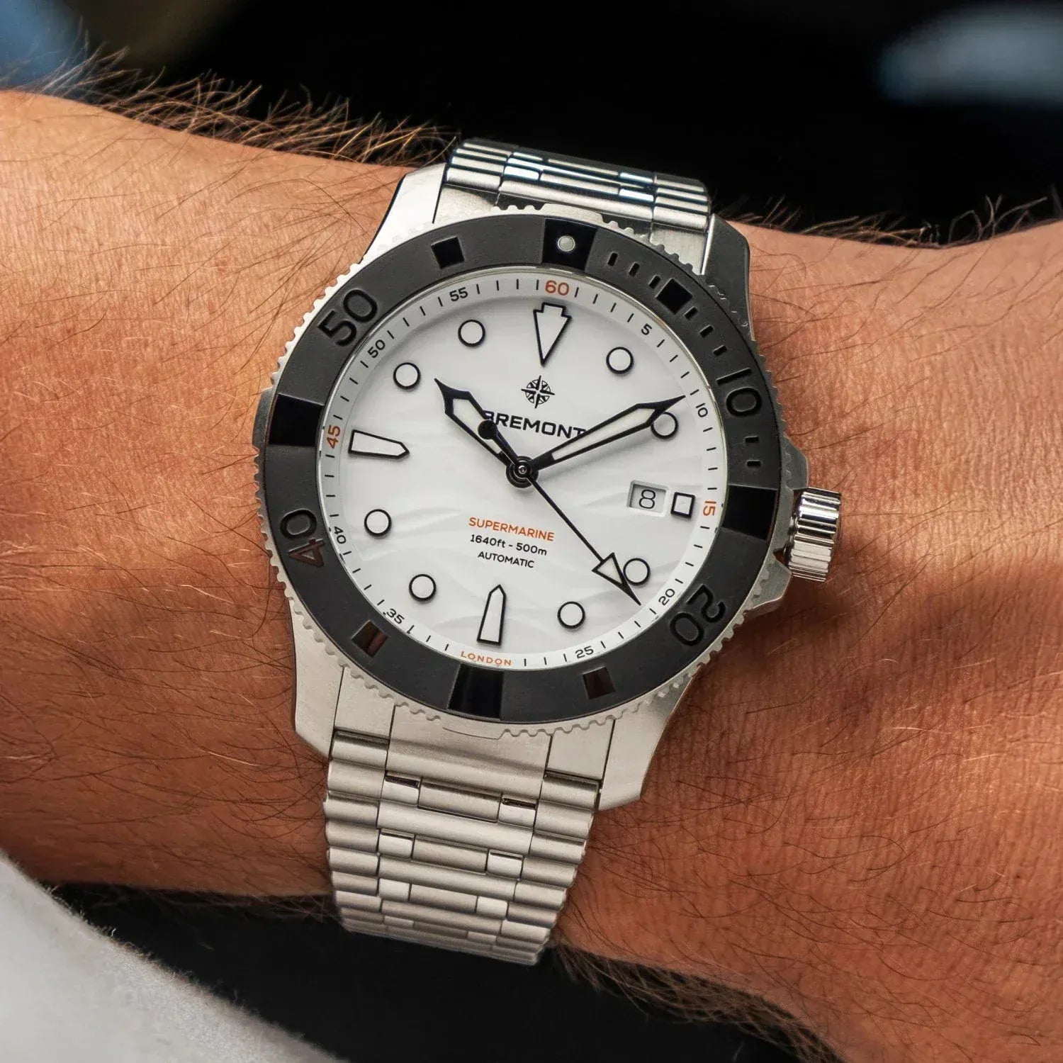 Bremont Supermarine 500M 43mm Polar White Dial Men's Watch SM43-DT-SS-WH-B