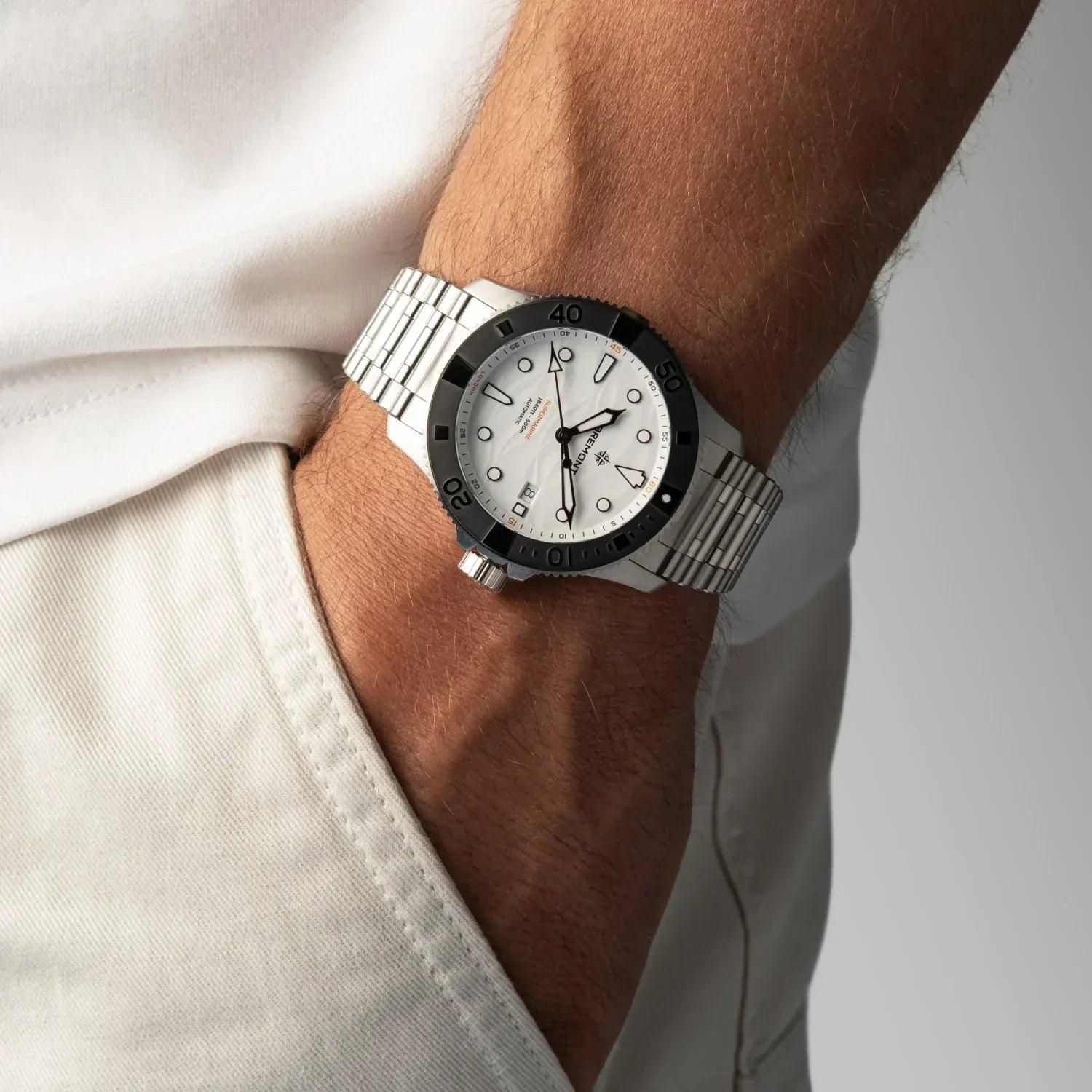 Bremont Supermarine 500M 43mm Polar White Dial Men's Watch SM43-DT-SS-WH-B