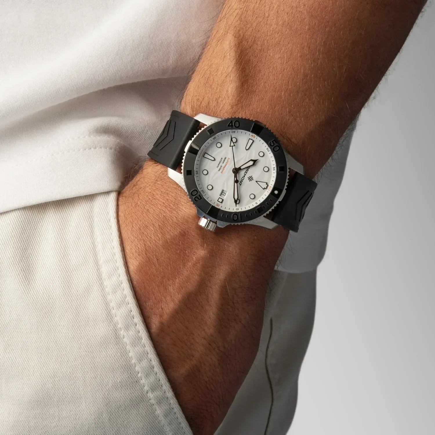 Bremont Supermarine 500M 43mm Polar White Dial Men's Watch SM43-DT-SS-WH-R-S
