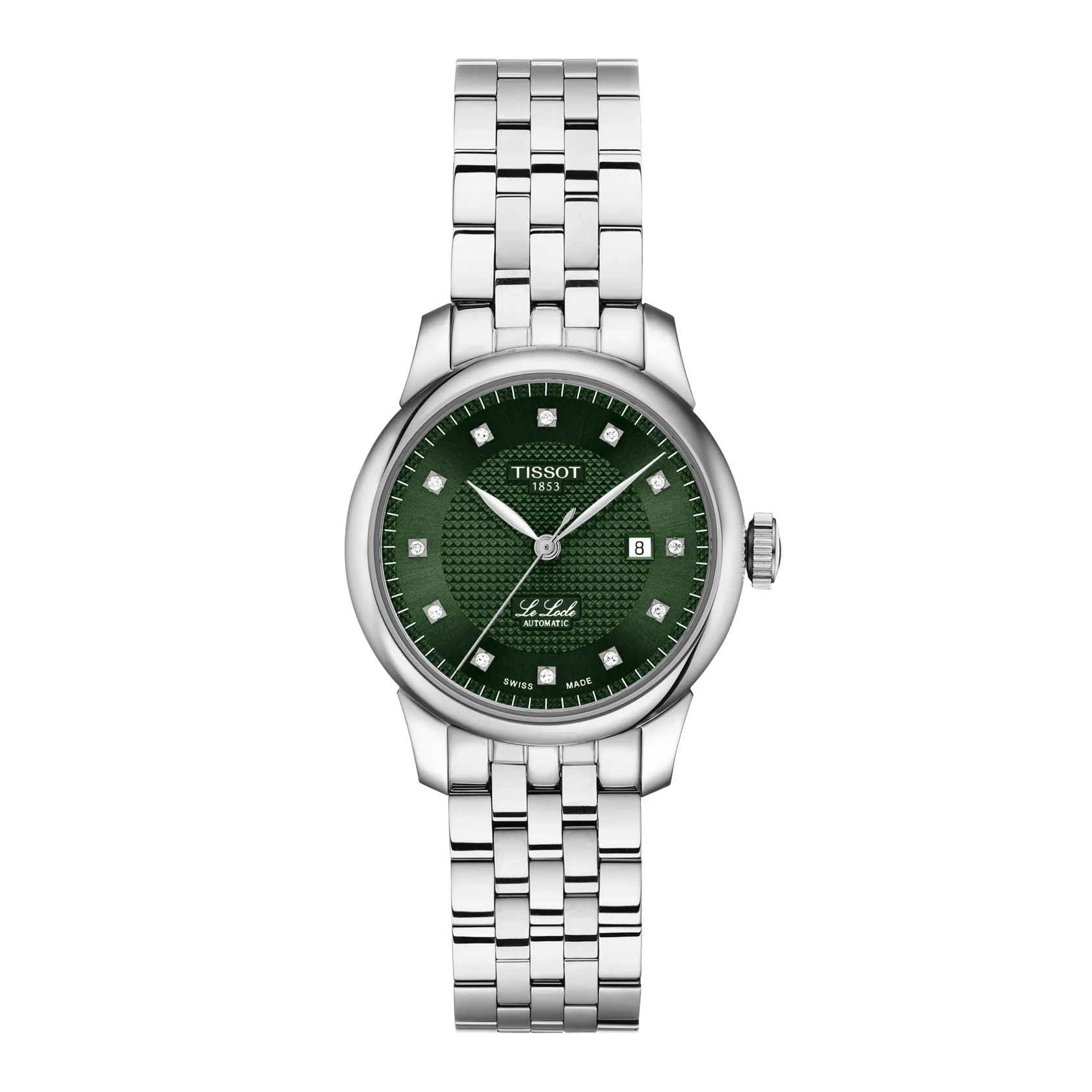 Tissot Le Locle Automatic 29mm Green Dial Diamonds Women's Watch T0062071109600
