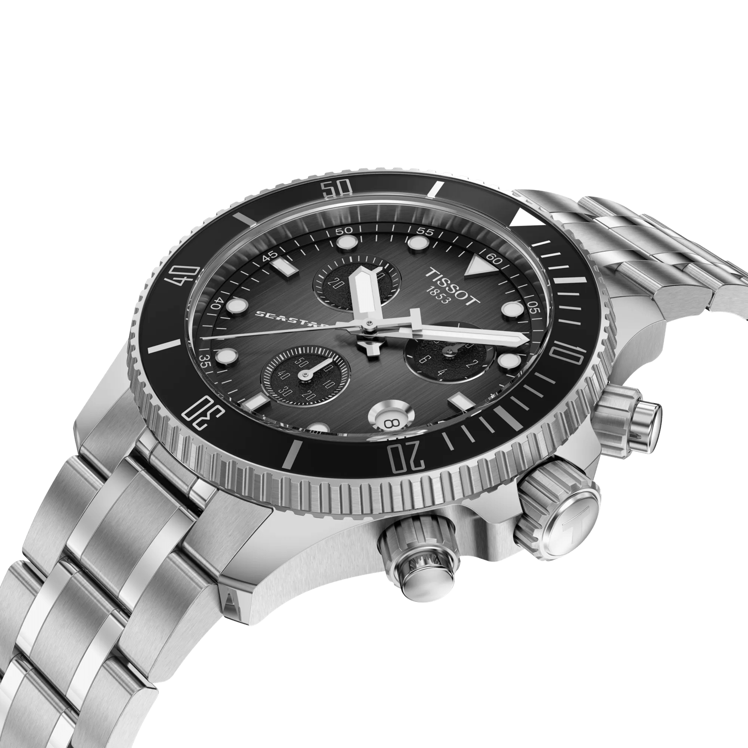 Tissot Seastar 1000 Quartz Chronograph 38mm Grey-Black Dial Men's Watch T1202171106100