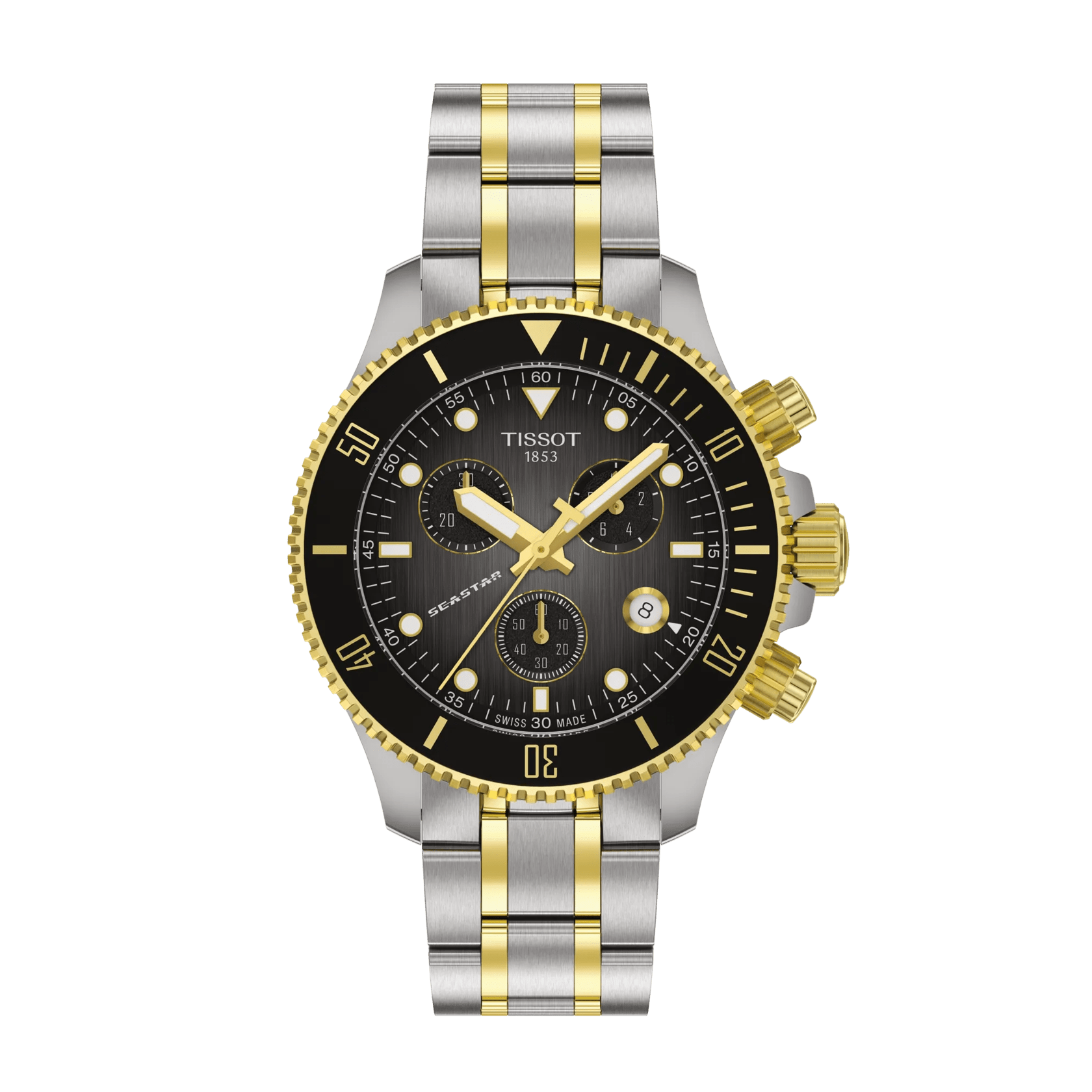 Tissot Seastar 1000 Quartz Chronograph 38mm Grey-Black Dial Men's Watch T1202172206100