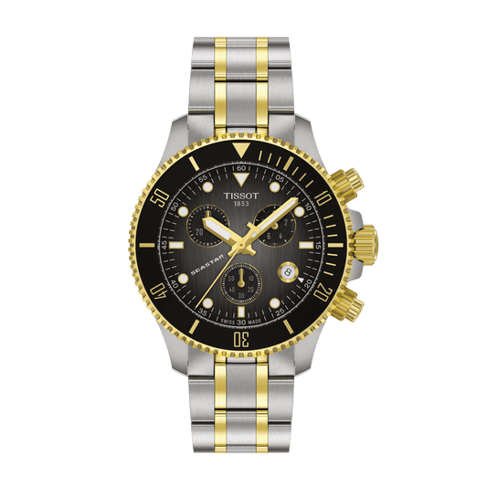 Tissot Seastar 1000 Quartz Chronograph 38mm Grey-Black Dial Men's Watch T1202172206100