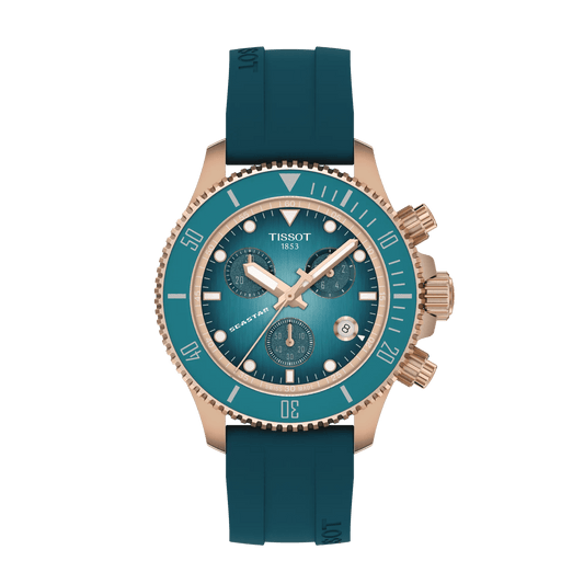 Tissot Seastar 1000 Quartz Chronograph 38mm Turquoise Dial Men's Watch T1202173704100