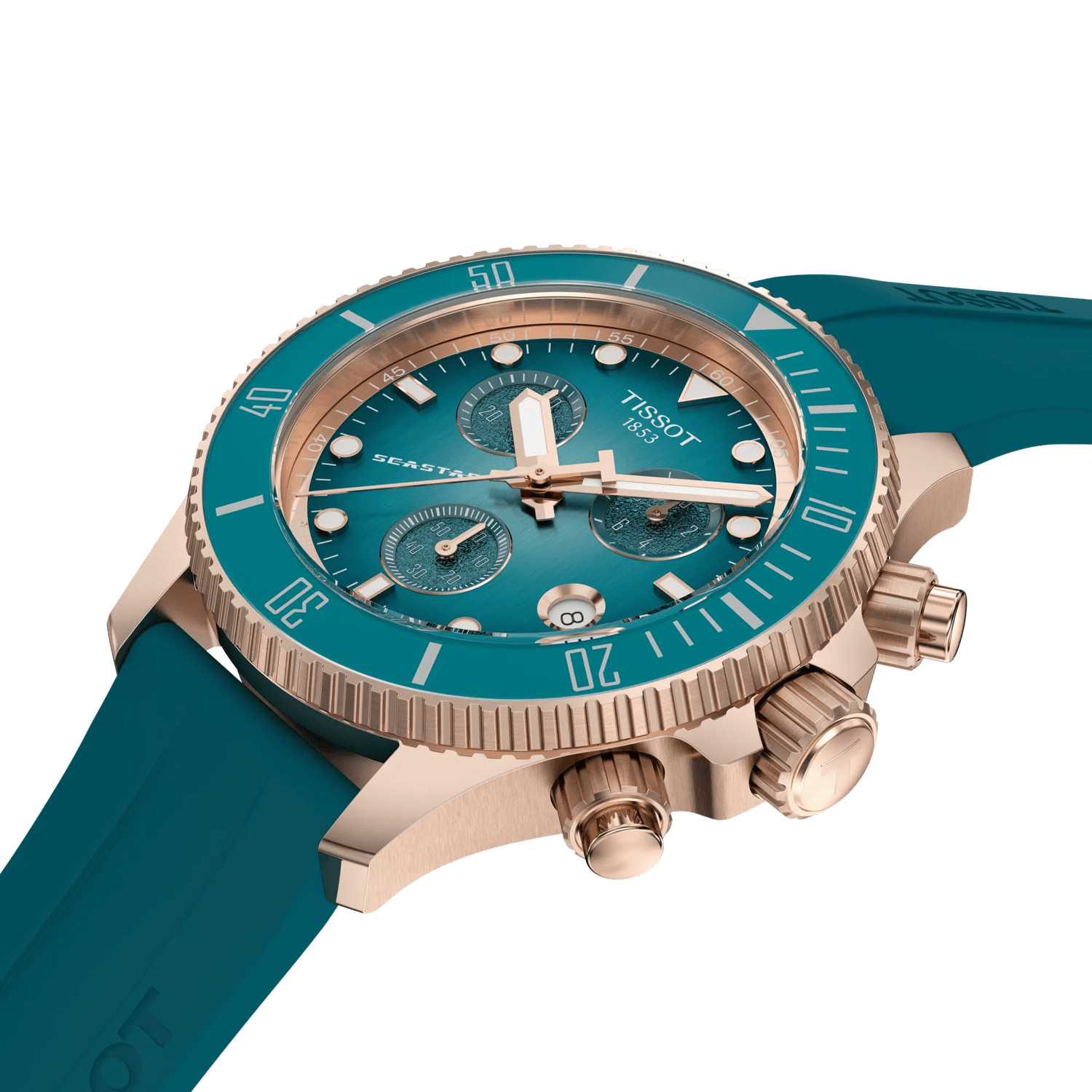 Tissot Seastar 1000 Quartz Chronograph 38mm Turquoise Dial Men's Watch T1202173704100