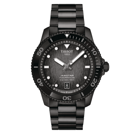 Tissot Seastar 1000 Powermatic 80 40mm Black PVD Men's Watch T1208073305100