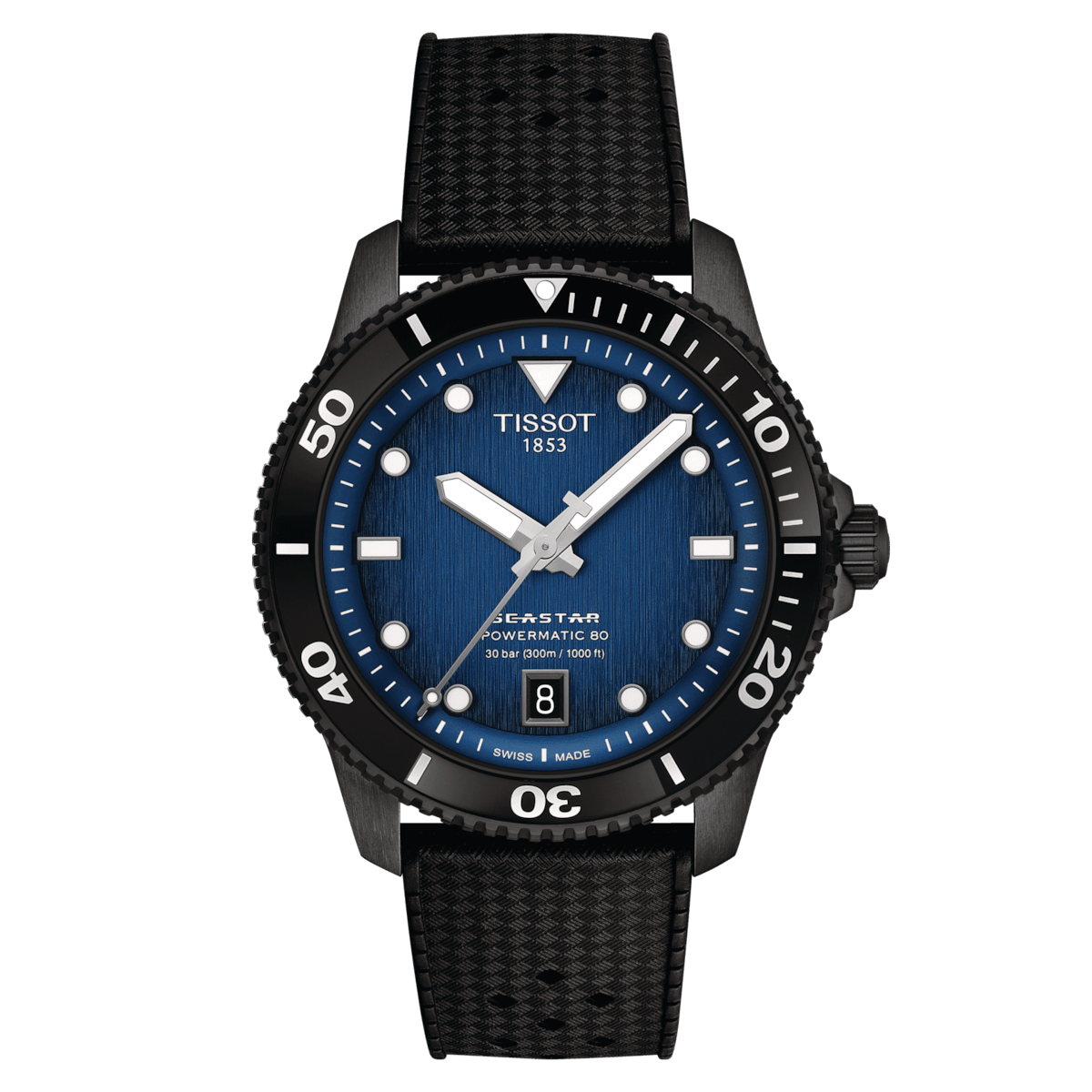 Tissot Seastar 1000 Powermatic 80 40mm Black PVD Men's Watch T1208073704100