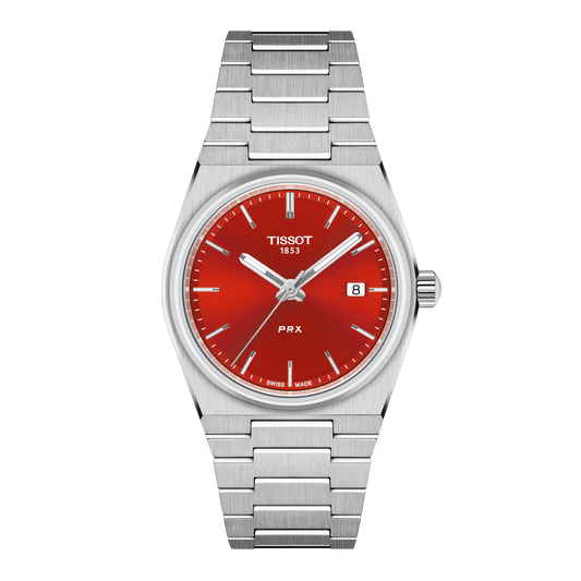 Tissot PRX 35mm Red Dial Stainless Steel Women's Watch T1372101142100