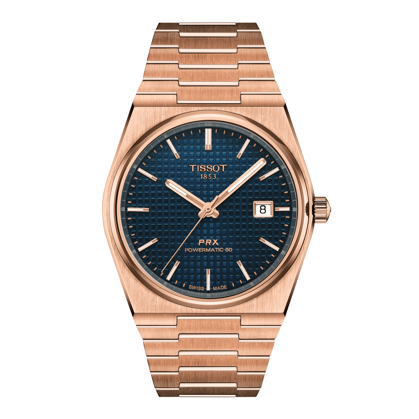 Tissot PRX Powermatic 80 40mm Rose Gold-Blue Men's Watch T1374073304100