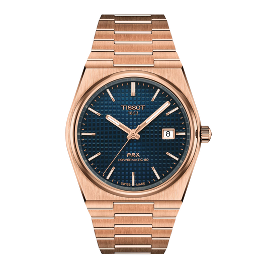 Tissot PRX Powermatic 80 40mm Rose Gold-Blue Men's Watch T1374073304100