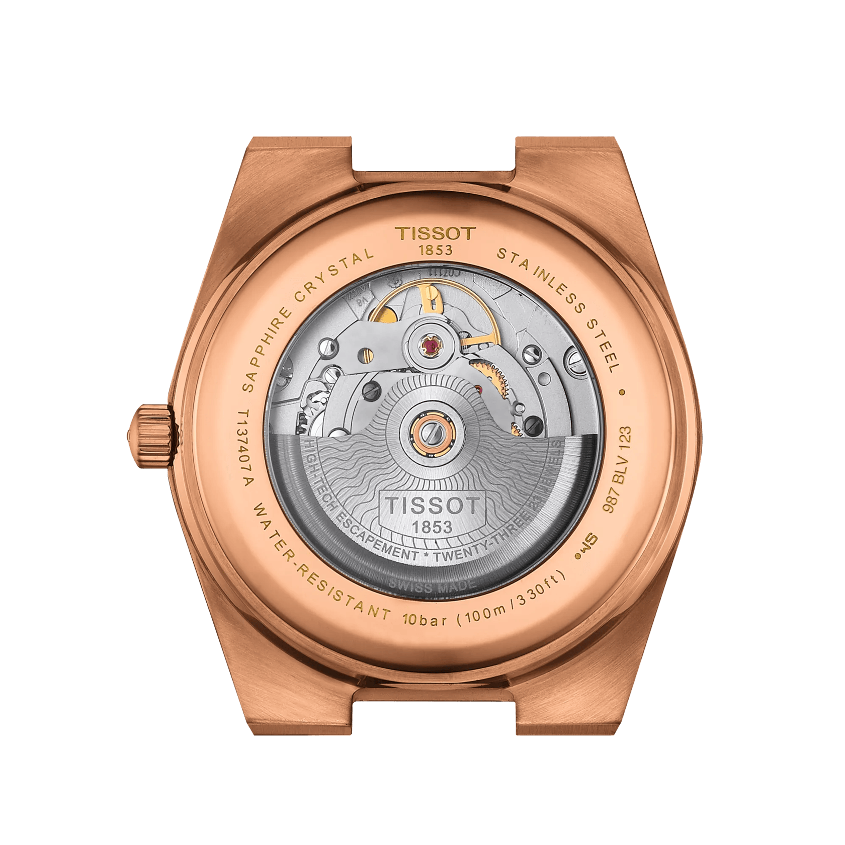 Tissot PRX Powermatic 80 40mm Rose Gold-Blue Men's Watch T1374073304100