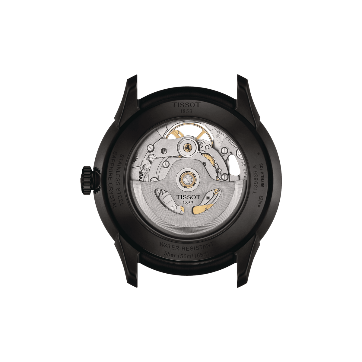 Tissot Chemin Des Tourelles 39mm Skeleton Black PVD Men's Watch T1398363644100