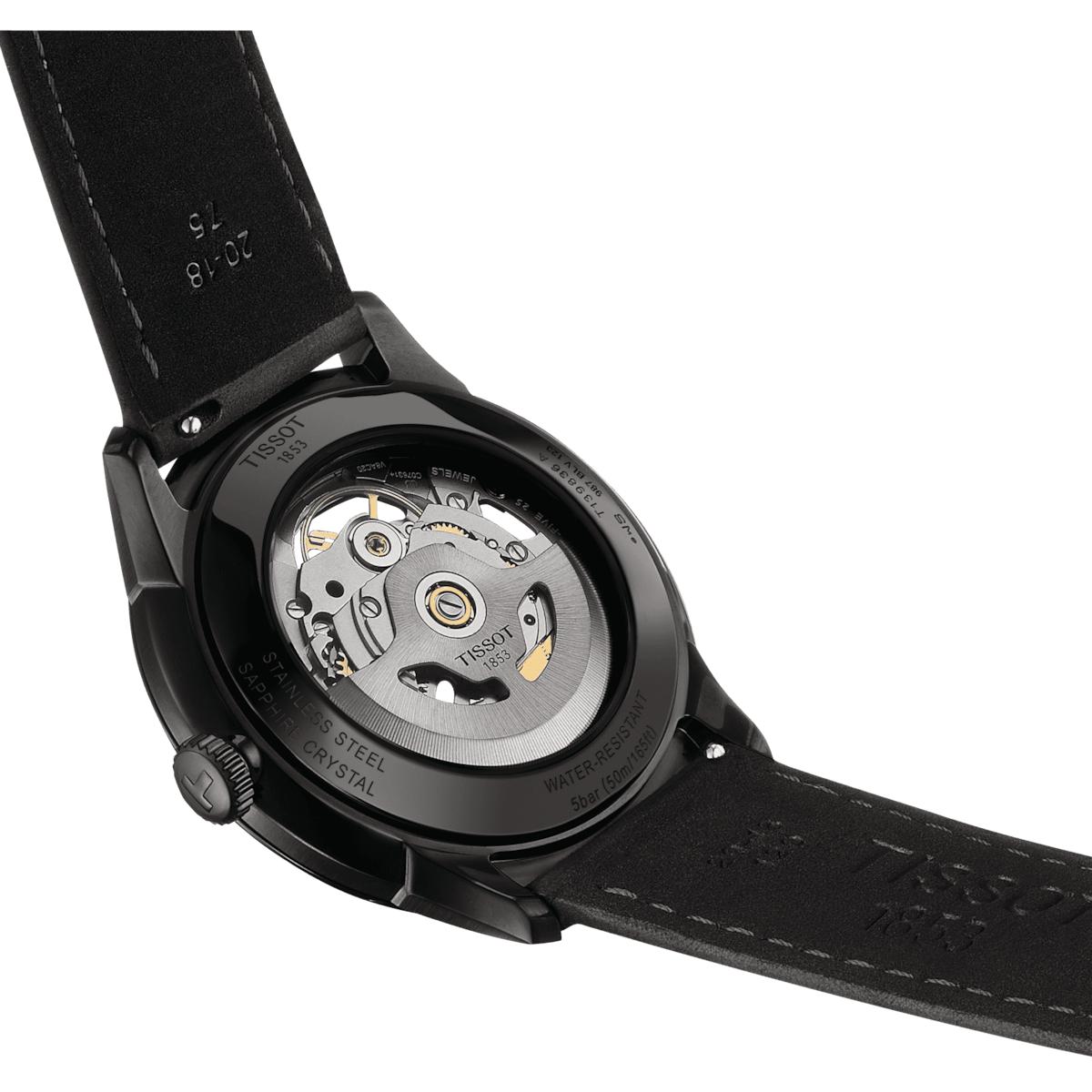 Tissot Chemin Des Tourelles 39mm Skeleton Black PVD Men's Watch T1398363644100