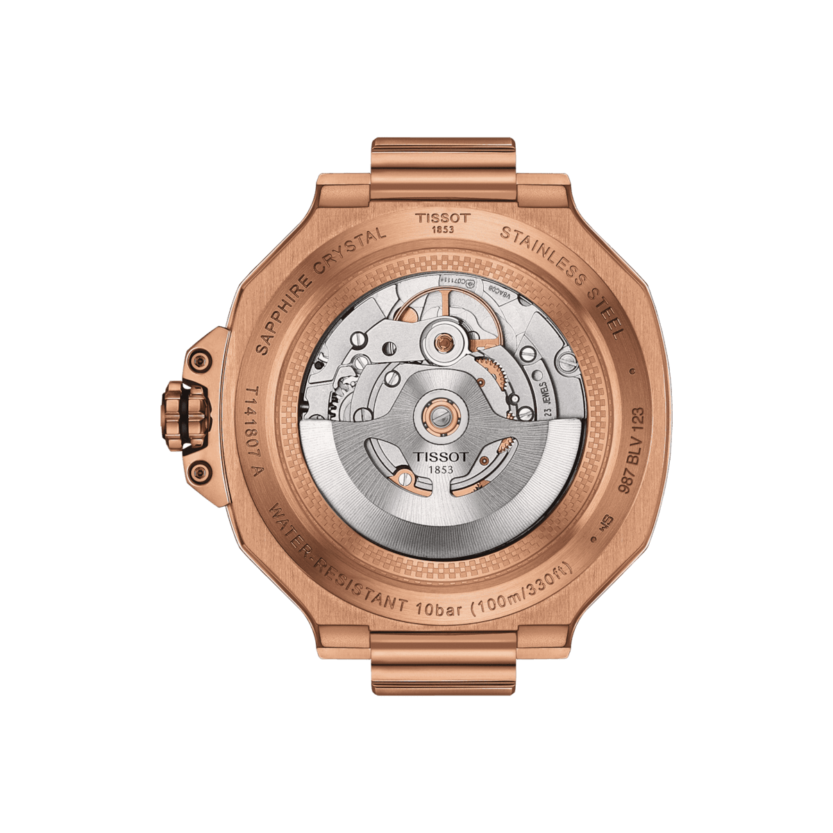 Tissot T-RACE 41mm Powermatic 80 Rose Gold PVD Men's Watch T1418073705100