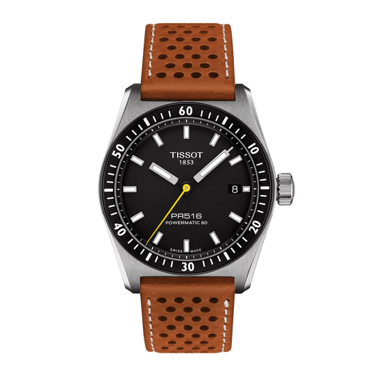 Tissot PR516 Powermatic 80 38mm Light Brown Strap Men's Watch T1494071605100