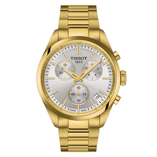 Tissot PR 100 Chronograph 40mm Yellow Gold Men's Watch T1504173303100