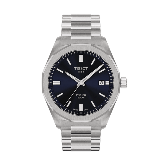 Tissot PRC 100 Solar Quartz 39mm Blue Dial Men's Watch T1514221104100