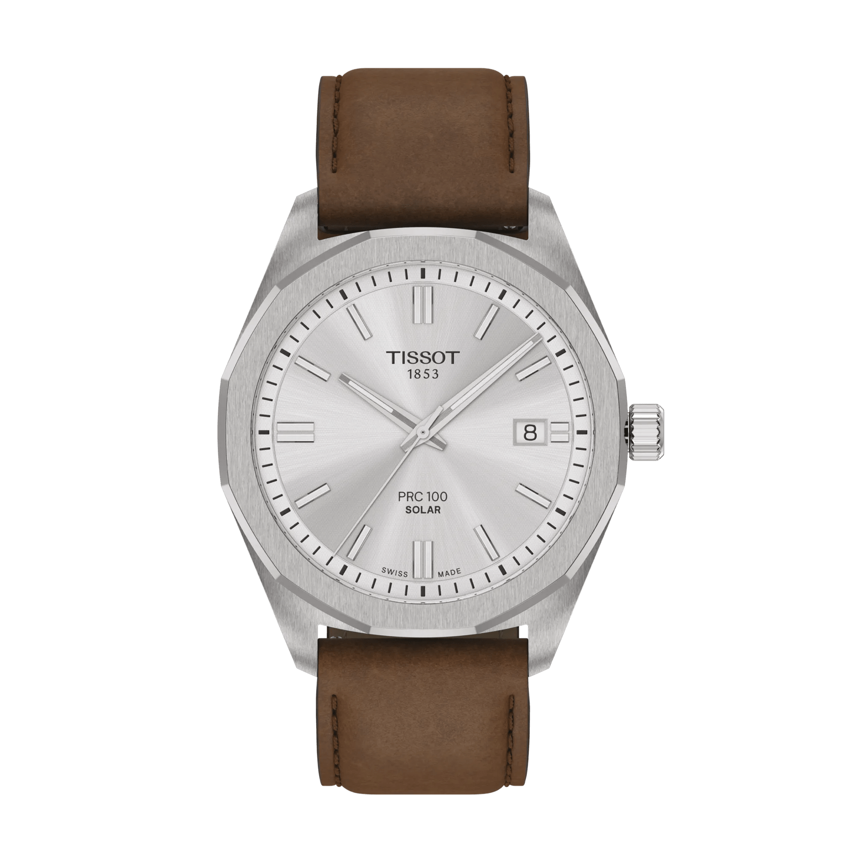 Tissot PRC 100 Solar Quartz 39mm Silver Dial Men's Watch T1514221603100