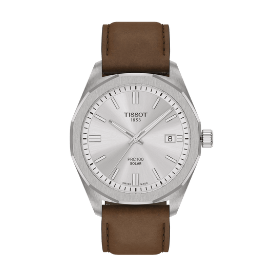 Tissot PRC 100 Solar Quartz 39mm Silver Dial Men's Watch T1514221603100