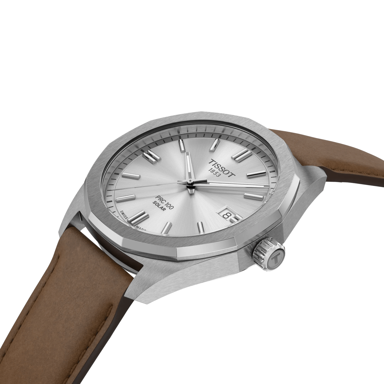 Tissot PRC 100 Solar Quartz 39mm Silver Dial Men's Watch T1514221603100