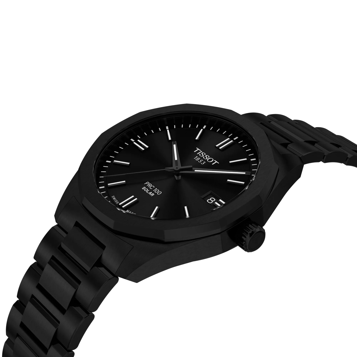 Tissot PRC 100 Solar 39mm Black Dial Men's Watch T1514223305100