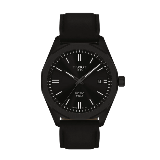 Tissot PRC 100 Solar 39mm Black Dial Men's Watch T1514223605100
