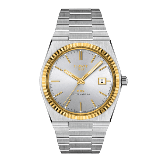 Tissot PRX Powermatic 80 40mm 18K Gold Bezel Men's Watch T9314074103101