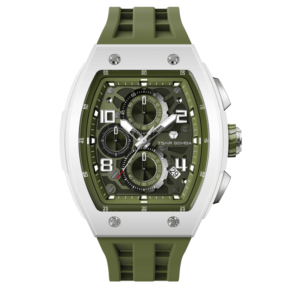 Tsar Bomba Elemental Bioceramic 45mm Olive Dial Men's Watch TB8224B-02