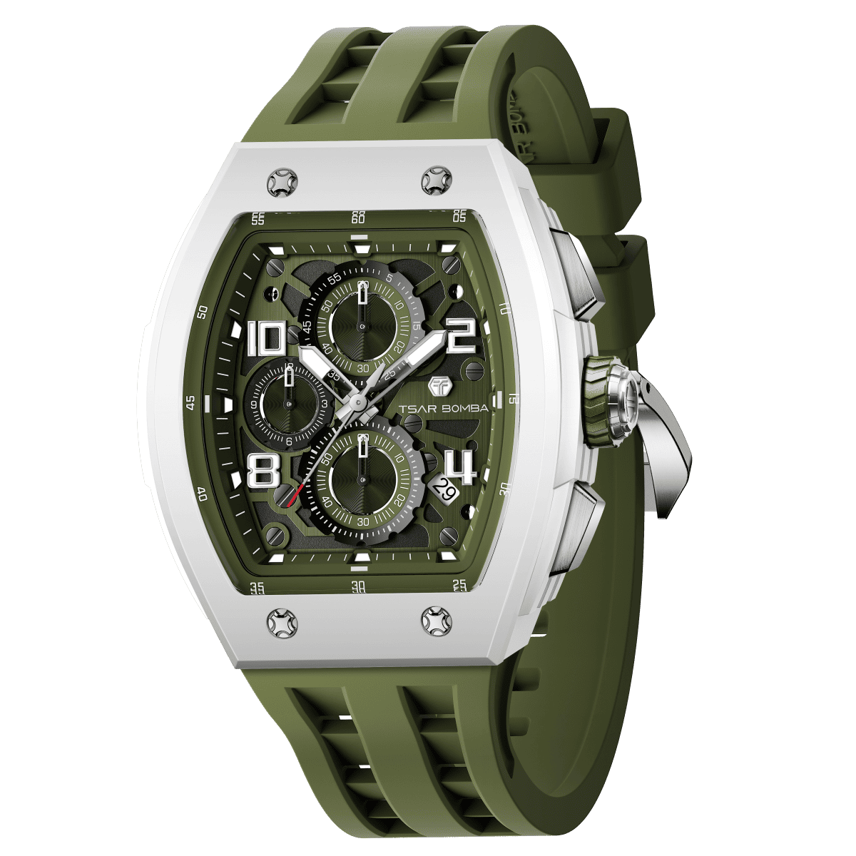 Tsar Bomba Elemental Bioceramic 45mm Olive Dial Men's Watch TB8224B-02