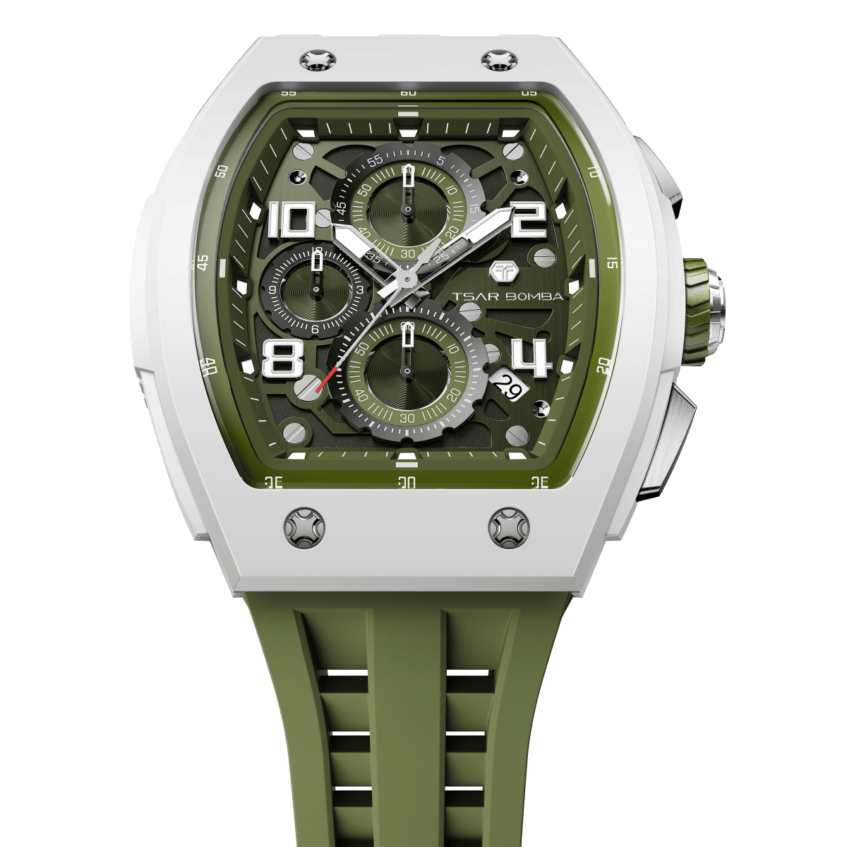 Tsar Bomba Elemental Bioceramic 45mm Olive Dial Men's Watch TB8224B-02