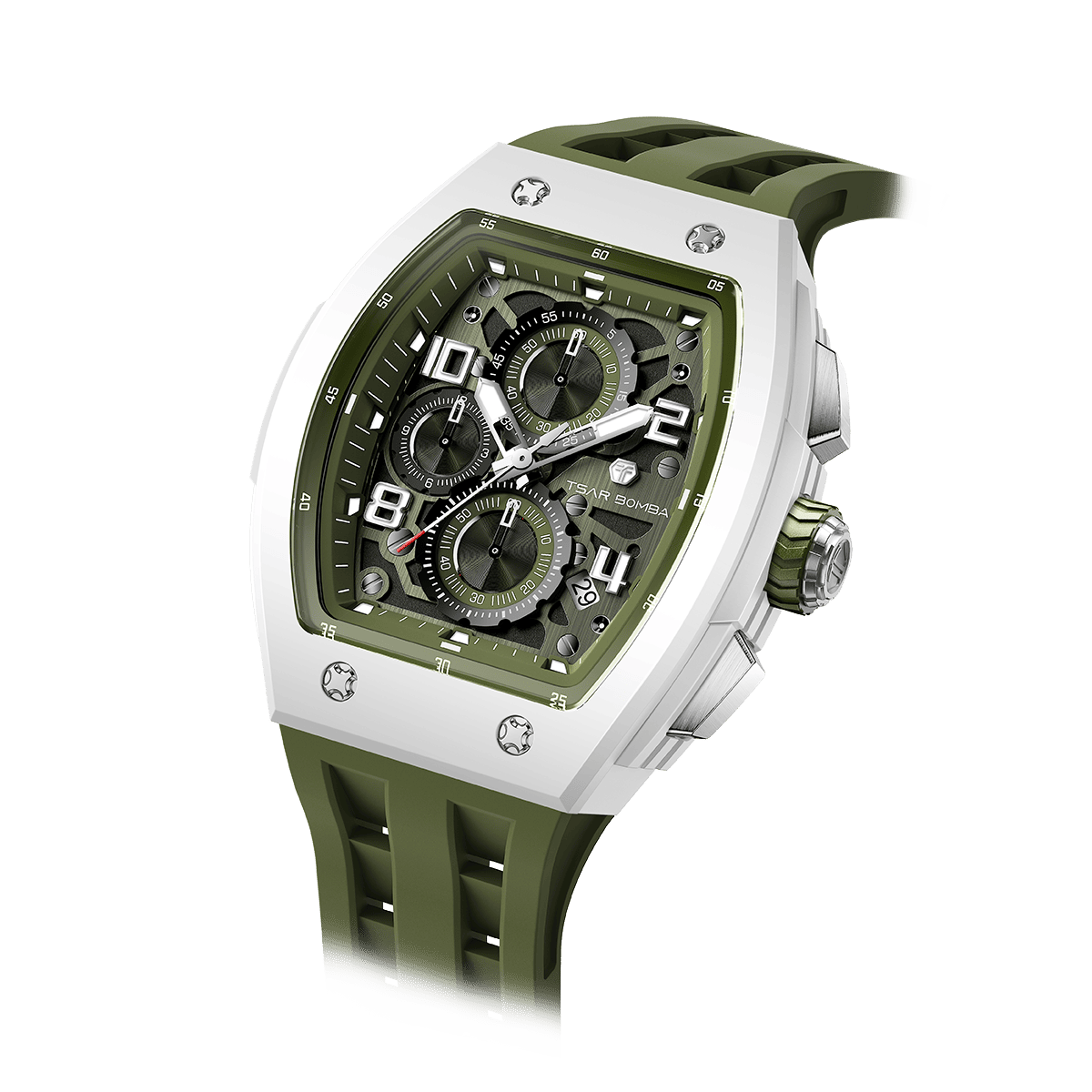 Tsar Bomba Elemental Bioceramic 45mm Olive Dial Men's Watch TB8224B-02