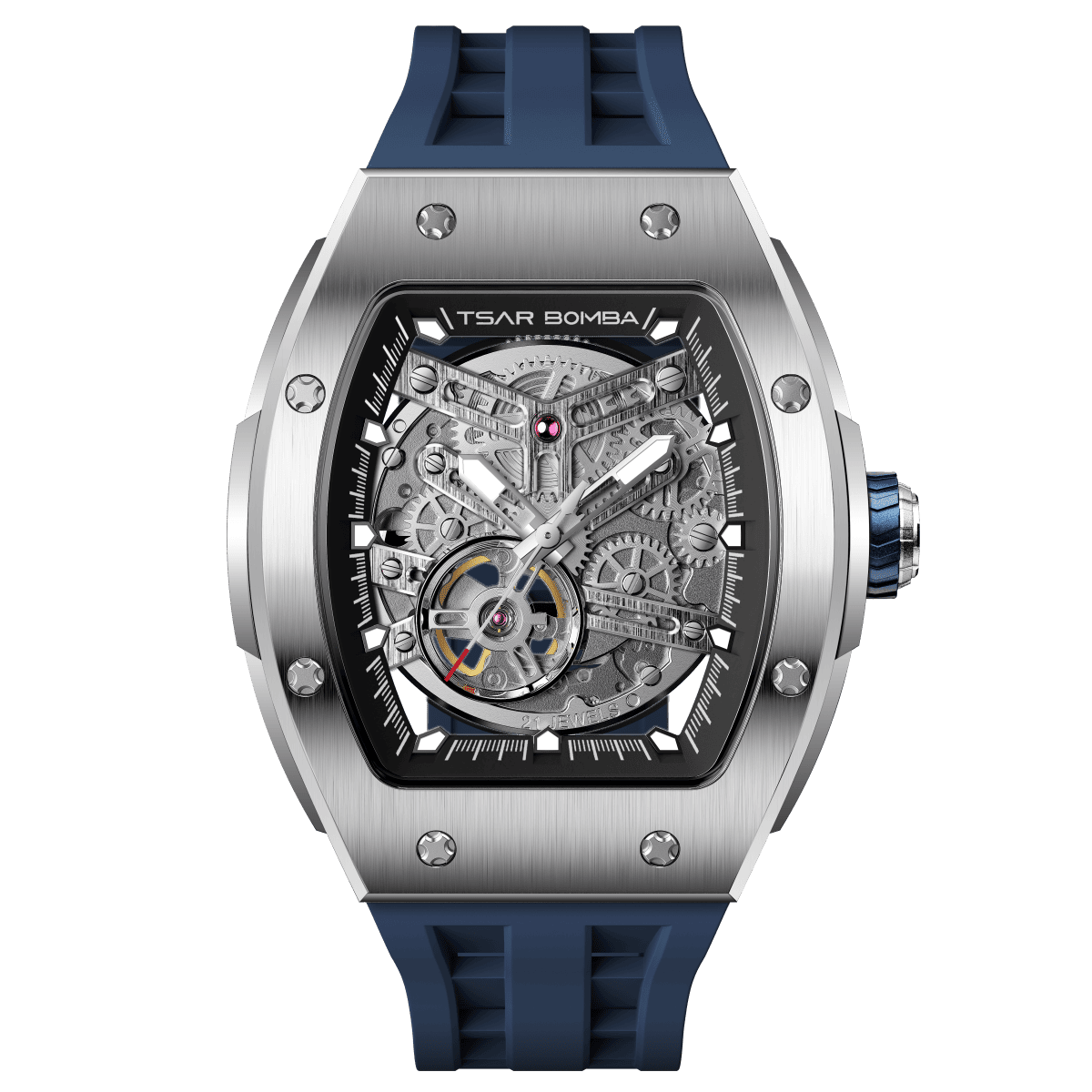 Tsar Bomba Elemental Skeleton 45mm Silver Skeleton Dial Men's Watch TB8228A-01