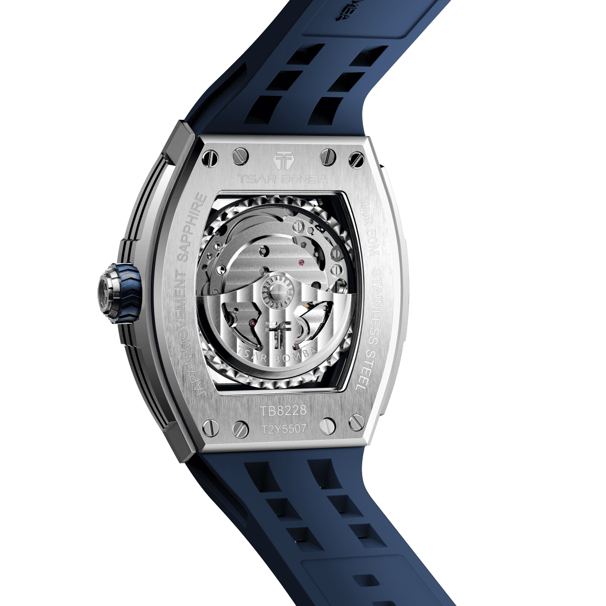 Tsar Bomba Elemental Skeleton 45mm Silver Skeleton Dial Men's Watch TB8228A-01