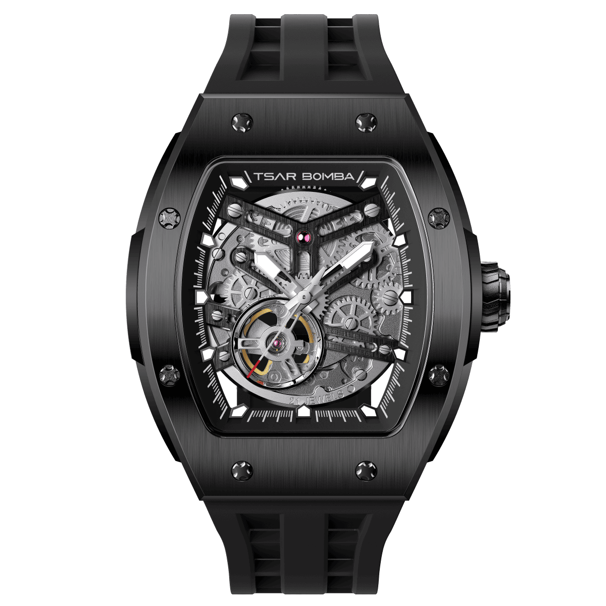 Tsar Bomba Elemental Skeleton 45mm Black Skeleton Dial Men's Watch TB8228A-03