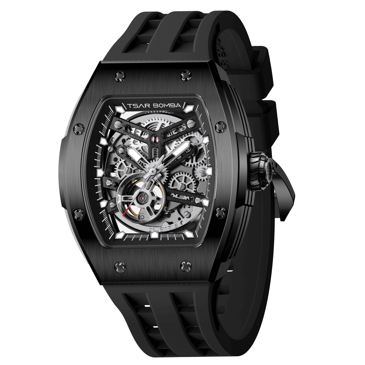 Tsar Bomba Elemental Skeleton 45mm Black Skeleton Dial Men's Watch TB8228A-03