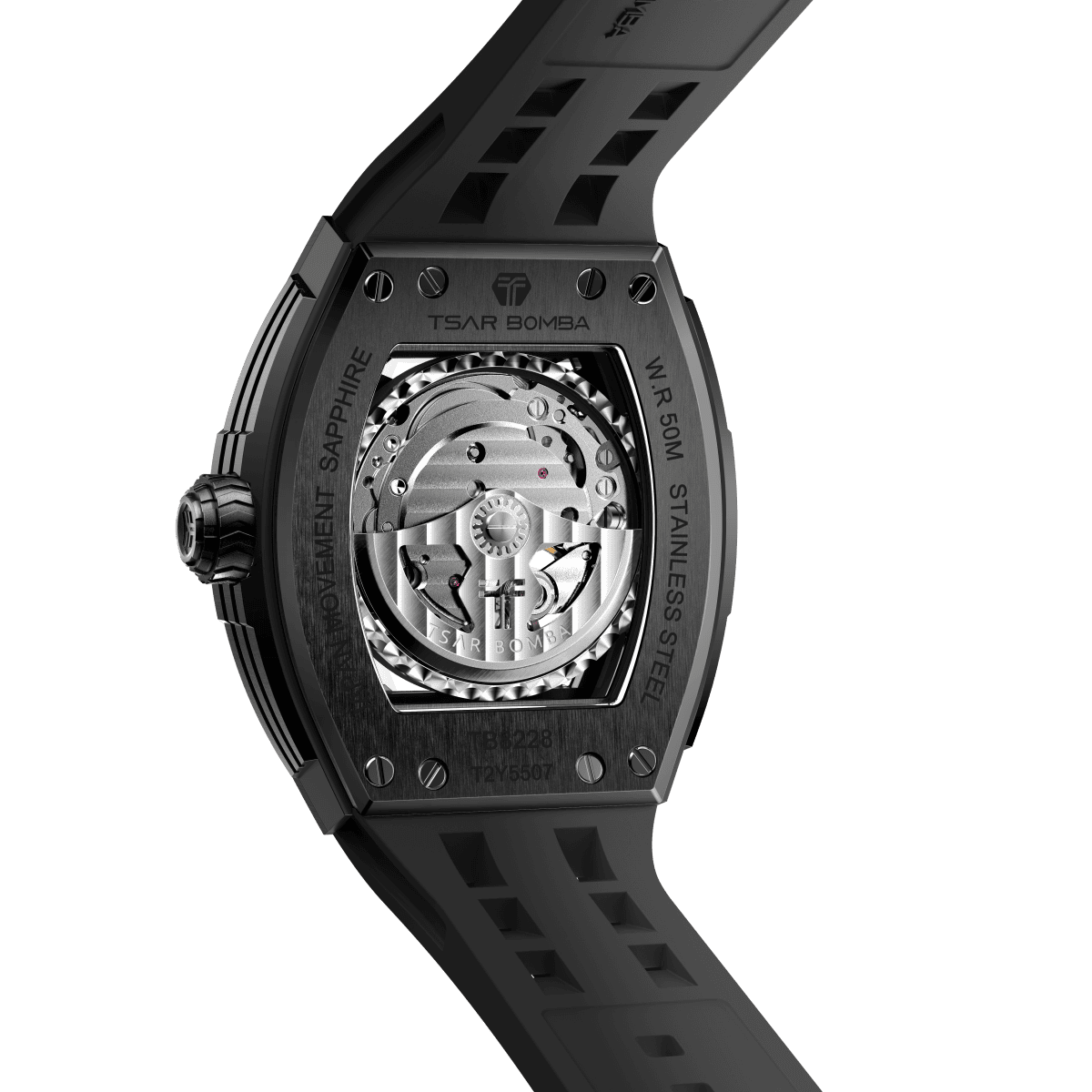 Tsar Bomba Elemental Skeleton 45mm Black Skeleton Dial Men's Watch TB8228A-03