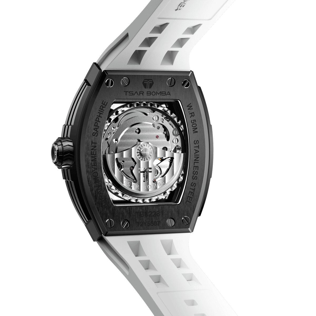 Tsar Bomba Elemental Carbon 45mm Black Skeleton Dial Men's Watch TB8228CF-03