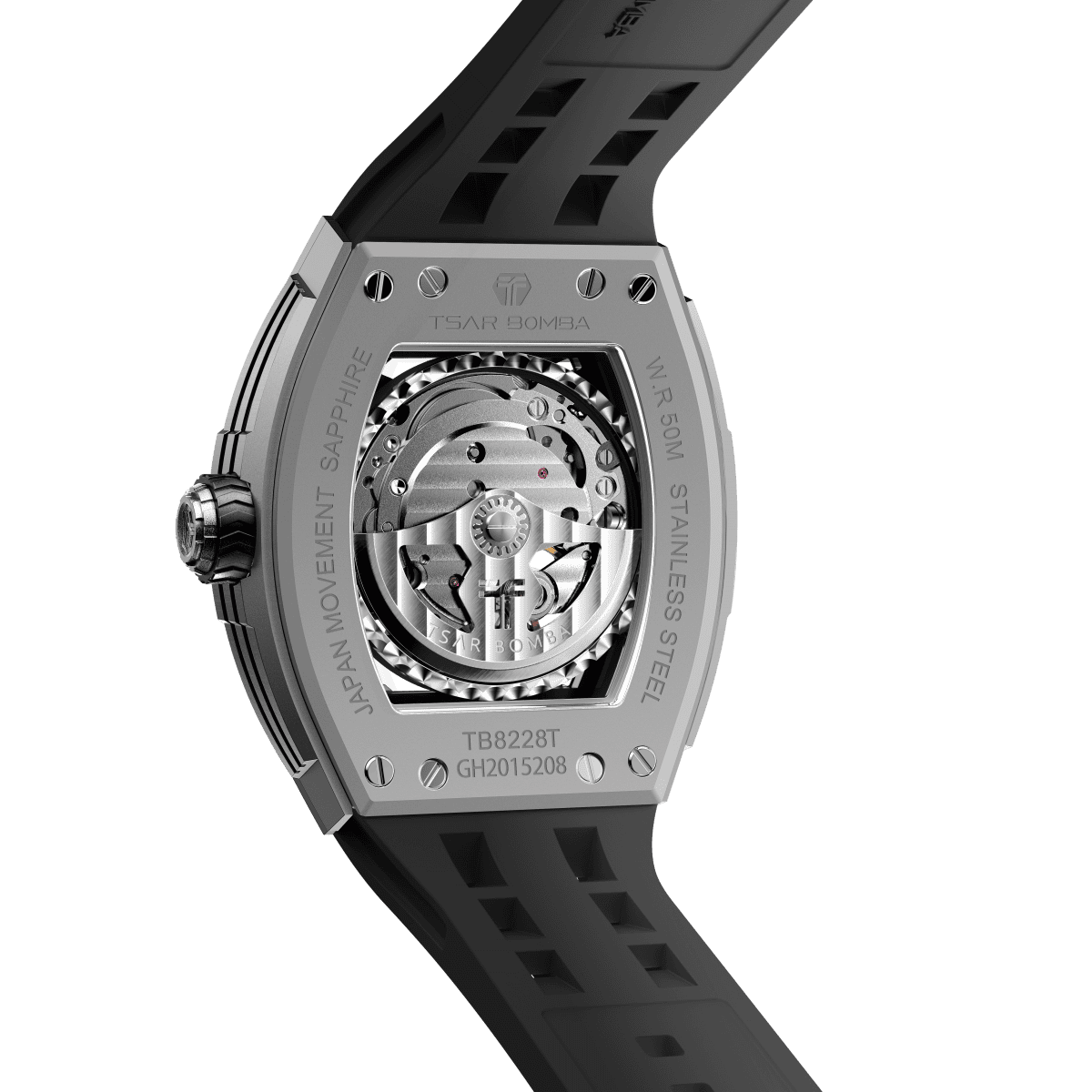 Tsar Bomba Elemental Titanium 45mm Black Skeleton Dial Men's Watch TB8228T-01